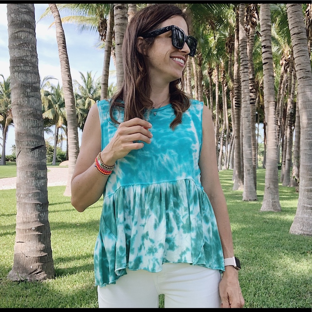 Free People Tie Dye Peplum tank